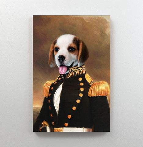 Image of USA MADE Personalized Royal Pet Portrait | Admiral of the Navy Custom Pet Pawtrait Canvas, Poster, Digital Download