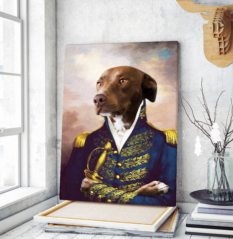 Image of USA MADE Personalized Royal Pet Portrait | The Colonel Custom Pet Portrait Canvas, Poster, Digital Download