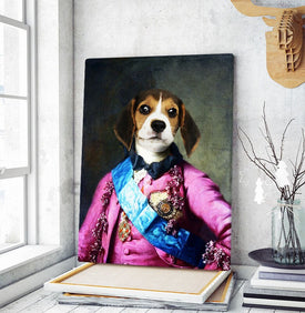 USA MADE Personalized Royal Pet Portrait | The Young Lord Custom Pet Pawtrait Canvas, Poster, Digital Download