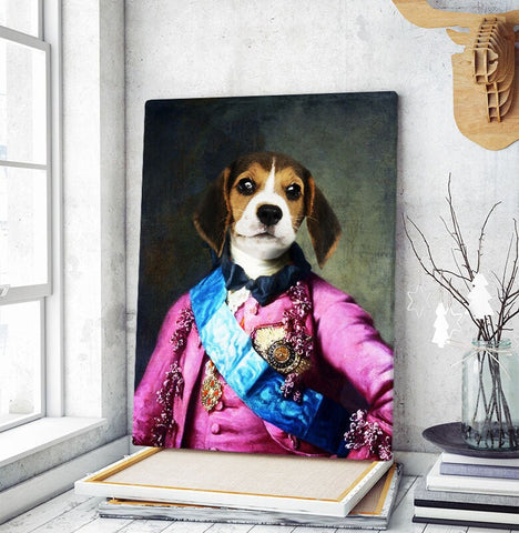 Image of USA MADE Personalized Royal Pet Portrait | The Young Lord Custom Pet Pawtrait Canvas, Poster, Digital Download