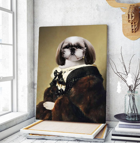 Image of USA MADE Personalized Royal Pet Portrait | The Lady Custom Pet Pawtrait Canvas, Poster, Digital Download