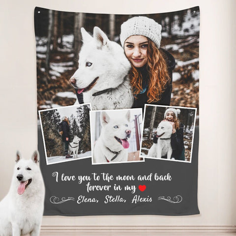 Image of USA MADE Personalized Pet Blanket | Photo Blanket Personalized with Pet Pictures, Custom Dog Blanket from Pet Photo, Pet Photo Throw blanket