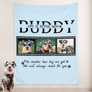 USA MADE Personalized Pet Blanket | Custom Dog Blankets with Pet Picture, Personalized Pet Photo Blanket with name, Pet Photo Throw, Dog Cat