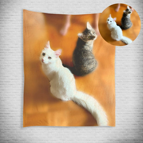 Image of USA MADE Personalized Pet Blanket | Custom Pet Print Fleece Blanket from Your Original Pet Photo, Pet Photo Throw, Dog Cat Mom Dad Gifts | C