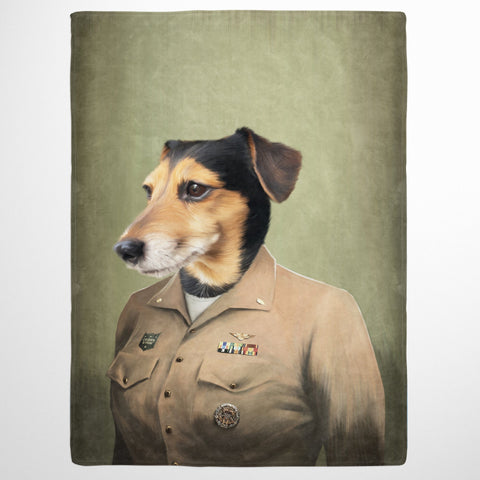 Image of USA MADE Personalized Pet Blanket | The Female Naval Officer - Custom Pet Blanket, Pet Photo Throw, Dog Cat Mom Dad Gifts | Custom Pet Lover