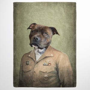 USA MADE Personalized Pet Blanket | The Male Naval Officer - Custom Pet Blanket, Pet Photo Throw, Dog Cat Mom Dad Gifts | Custom Pet Lover G