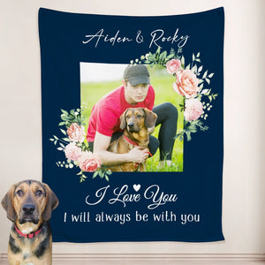 USA MADE Personalized Pet Blanket | Custom Pet Memorial Blankets with Pictures, Personalized Dog Blankets for Sofa, Pet Photo Throw, Dog Cat