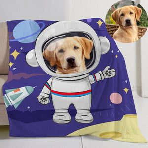 USA MADE Personalized Pet Blanket | Custom Pet Space Blanket with Pet Face, Personalized Pet Photo Blanket for Pet Lovers, Pet Photo Throw,