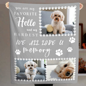 USA MADE Personalized Pet Blanket | We All Love U Custom Pet Family Memory Collage Blanket, Pet Photo Throw, Dog Cat Mom Dad Gifts | Custom