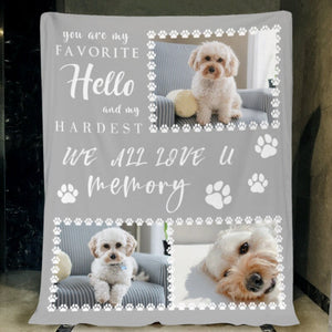 USA MADE Personalized Pet Blanket | We All Love U Custom Pet Family Memory Collage Blanket, Pet Photo Throw, Dog Cat Mom Dad Gifts | Custom