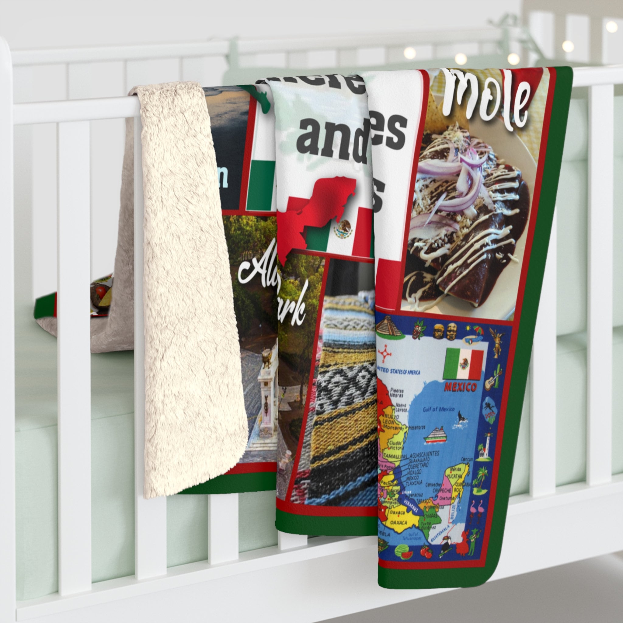 Personalized MEXICO Custom Blanket, Minky Blanket, Fleece Blanket, Sherpa Blanket, Throw Blanket, Gift for Mom Dad Her Him Kids, Christmas Gift