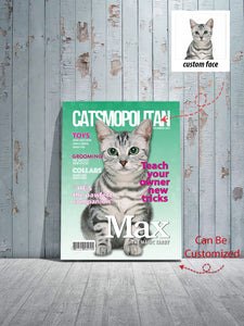 USA MADE Catmopolitan Personalized Pet Poster Canvas Print | Personalized Dog Cat Prints | Magazine Covers | Custom Pet Portrait from Photo