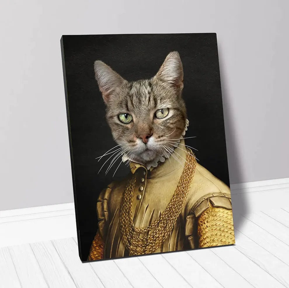 Usa Made Personalized Pet Portrait On Canvas, Poster Or Digital Download | Earl E. Byrd - Renaissance Inspired Custom Pet Portrait Canvas| C