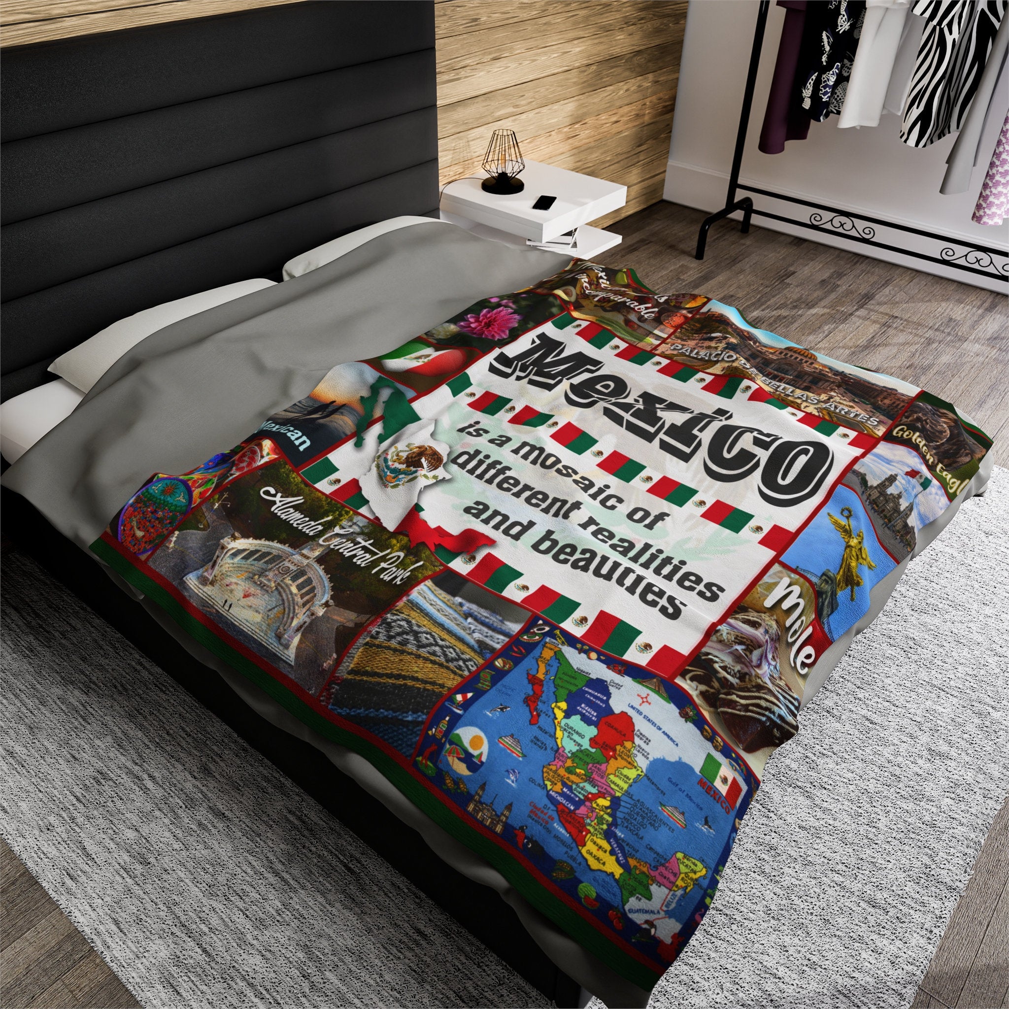 Personalized MEXICO Custom Blanket, Minky Blanket, Fleece Blanket, Sherpa Blanket, Throw Blanket, Gift for Mom Dad Her Him Kids, Christmas Gift