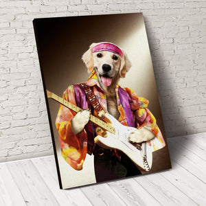 USA MADE The Rock Star Custom Pet Portrait Personalized Dog Cat Canvas, Poster, Digital Download Wallarts | Customized Pet Gifts