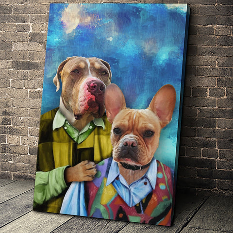 Image of USA MADE The Brothers Custom Pet Portrait Personalized Dog Cat Canvas, Poster, Digital Download Wallarts | Customized Pet Gifts