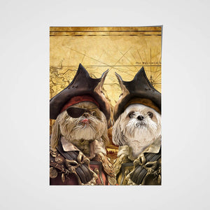 USA MADE The Duo Pirates Custom Pet Portrait Poster Dog Cat Canvas, Poster, Digital Download Wallarts | Customized Pet Gifts