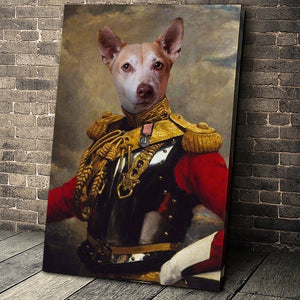 USA MADE The Colonel Custom Pet Portrait Personalized Dog Cat Canvas, Poster, Digital Download Wallarts | Customized Pet Gifts