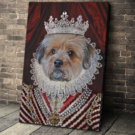 USA MADE The Diamond Queen Custom Pet Portrait Personalized Dog Cat Canvas, Poster, Digital Download Wallarts | Customized Pet Gifts