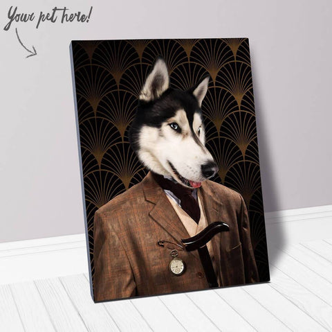 Image of USA MADE Personalized Pet Portrait on Canvas, Poster or Digital Download | Dappers - Art Deco Inspired Custom Pet Portrait Canvas| Custom Pe