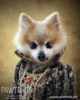 USA MADE Personalized Pet Portrait on Canvas, Poster or Digital Download | Countess Crows - Renaissance Inspired Custom Pet Portrait Canvas|