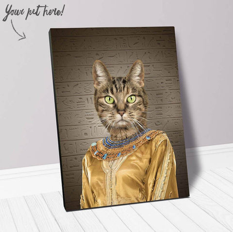 Image of USA MADE Personalized Pet Portrait on Canvas, Poster or Digital Download | Cleopatme - Cleopatra of Egypt Inspired Custom Pet Portrait Canva
