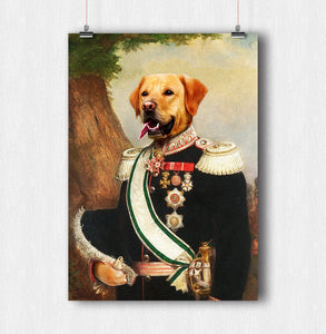 USA MADE Personalized Royal Pet Portrait | The Duke Custom Canvas, Poster, Digital Download