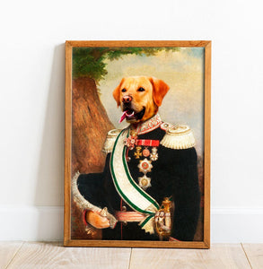 USA MADE Personalized Royal Pet Portrait | The Duke Custom Canvas, Poster, Digital Download