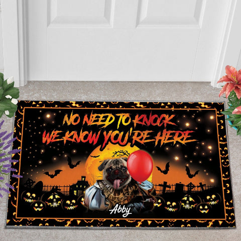 Image of USA MADE ITpaw No Need To Knock Custom 1 Pet Doormat | Personalized Pet Doormat, Floormat, Kitchenmat Home Decor
