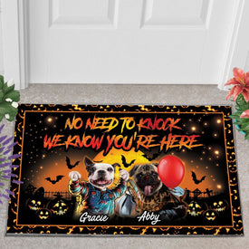 USA MADE No Need To Knock Custom 2 Pets Doormat | Personalized Pet Doormat, Floormat, Kitchenmat Home Decor