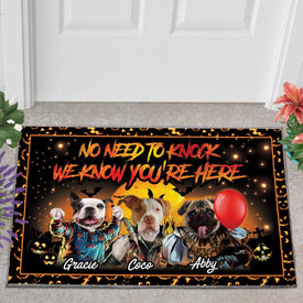 USA MADE No Need To Knock Custom 3 Pets Doormat | Personalized Pet Doormat, Floormat, Kitchenmat Home Decor