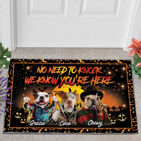 USA MADE No Need To Knock Custom 3 Pets Doormat | Personalized Pet Doormat, Floormat, Kitchenmat Home Decor