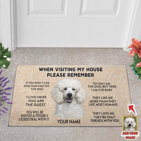 Image of USA MADE When Visiting My House Doormat | Personalized Pet Doormat, Floormat, Kitchenmat Home Decor