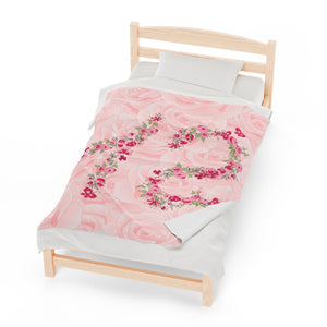 USA Printed Custom Blanket, 12 Year Old Girl Blanket, Pink Rose Blanket, Birthday Blanket, Personalized Blanket Fleece Blanket, Gift for her