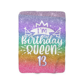 Personalized Birthday Blanket, 13 Year Old Girl Blanket, I'm Birthday Queen 13,  Birthday Blanket, Gift for Her, Birthday Gift