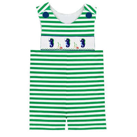 Dana Kids Seahorse Hand Smocked Shortall Baby Toddler Boys 6M-4T